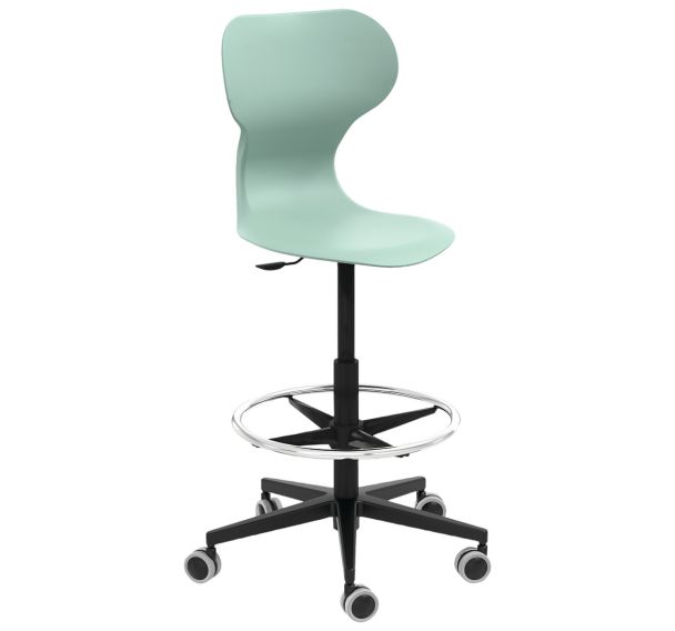 Chaise recyclée pivotante réglable hauteur roulettes - Mirplay School