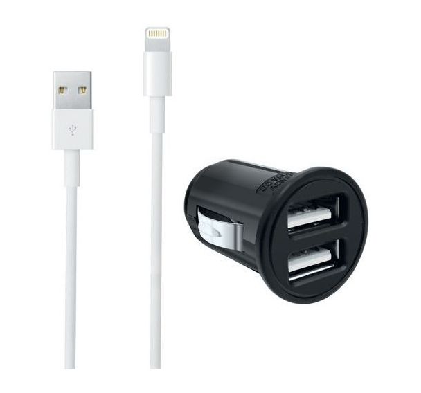 Chargeur allume-cigare USB + câble Lightning Iphone