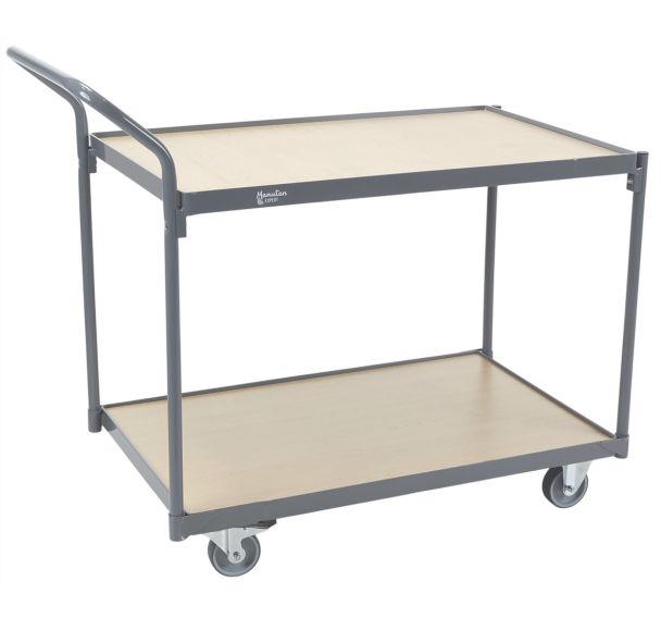 Chariot 2 plateaux bois - Capacité 250 kg - Manutan Expert