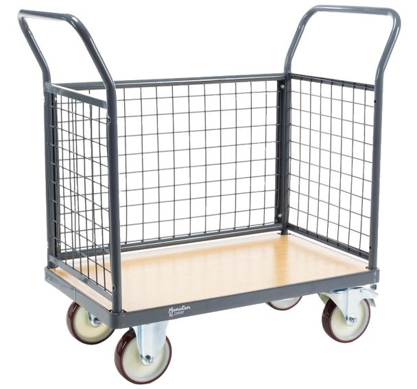 Chariot 3 dossiers grillagés - Force 400 à 500 kg - Manutan Expert