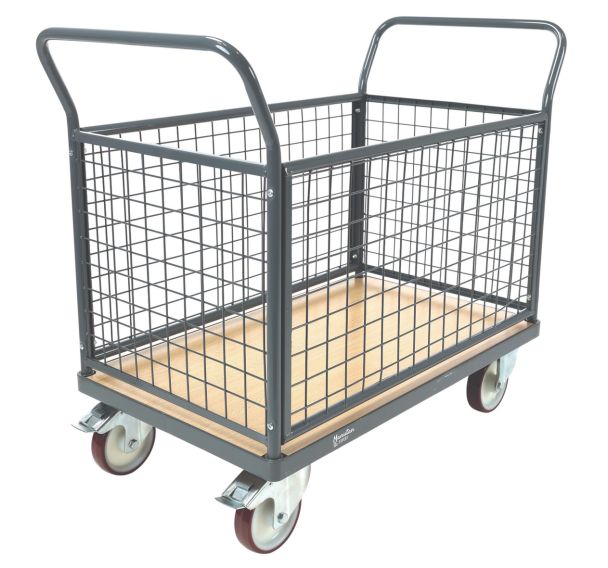 Chariot 4 dossiers grillagés - Force 400 à 500 kg - Manutan Expert