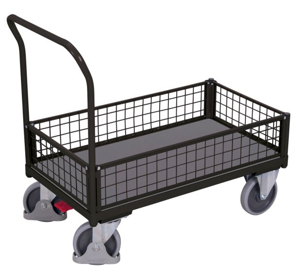 Chariot caisse avec parois grillagées