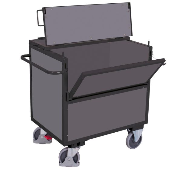Chariot caisse bois ergonomique - 1 paroi 1/2 rabattable -Capacité 500 kg