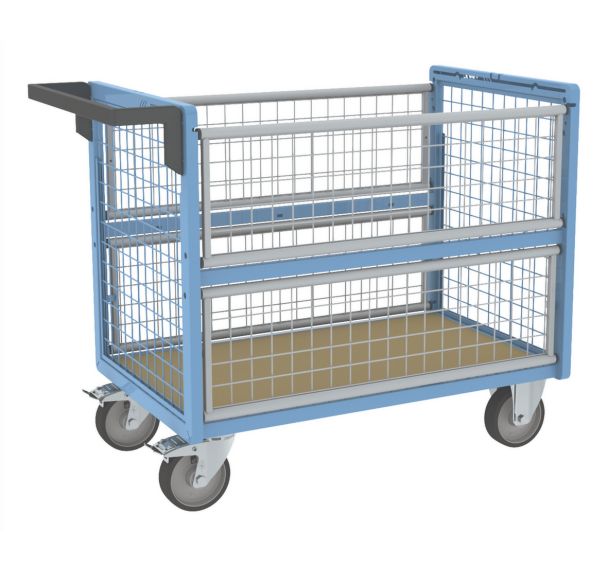 Chariot conteneur grillagé sans toit 500 kg - FIMM