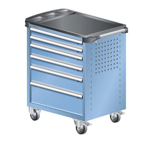 Chariot d'atelier L3627 revêtement plastique - 6 tiroirs - Lista