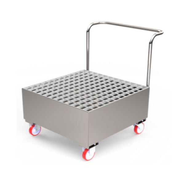 Chariot de rétention inox - 220L - SAMETO Techifil