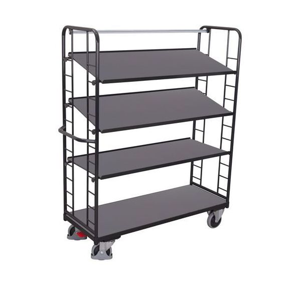 Chariot haut ergonomique 4 plateaux bois - Capacités 250 et 400 kg