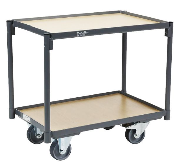 Chariot plateaux bois pour bacs - Capacité 250 kg - Manutan