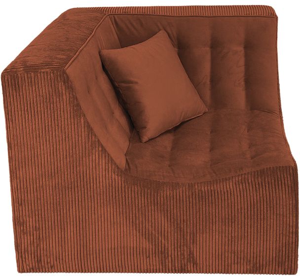 Chauffeuse d'angle Loto velours Poso lisse cotelé - MMP