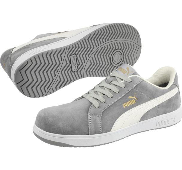 Chaussures de sécurité basses iconic suede grey s1pl esd fo sr - puma