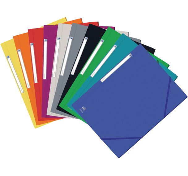 Chemise 3 rabats à élastiques A4 Eurofolio - Carte grainée - Coloris assortis