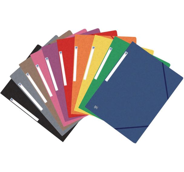 Chemise 3 rabats élastiques A4 Topfile - Carte Lustrée - Coloris assortis