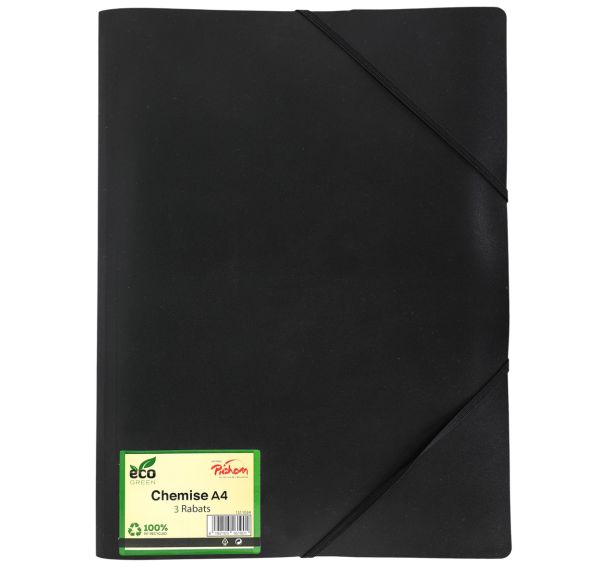 Chemise polypropylène recyclé élastique et rabats A4
