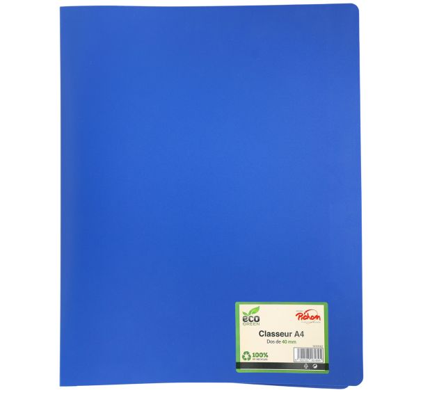 Classeur recyclé polypropylène A4 4 anneaux dos 40 mm