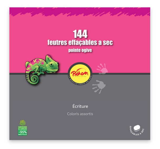 Classpack 144 feutres effaçables à sec Pichon pointe moyenne ogive 3 mm