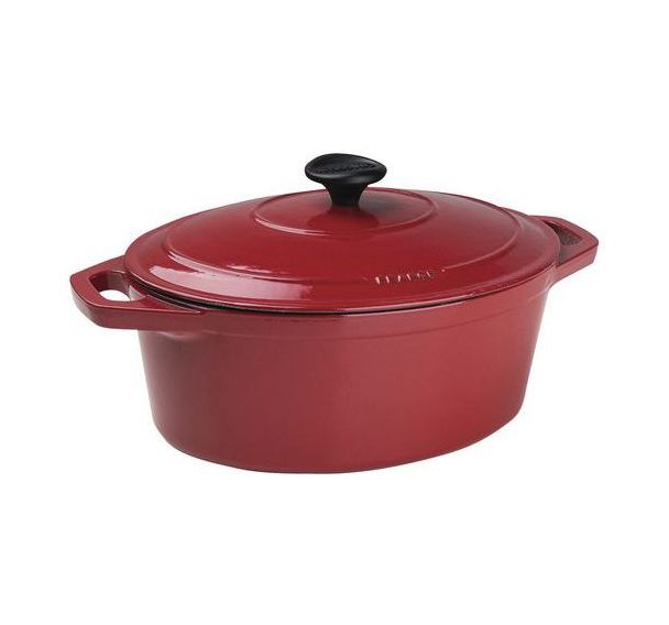 Cocotte ovale rouge couvercle - Matfer