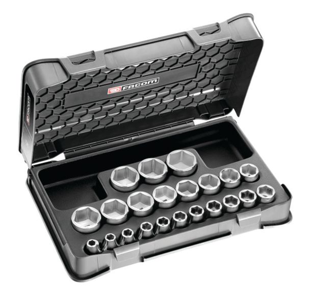 Coffret douilles 1/2'' 6 pans métriques - 22 piéces - S.401B