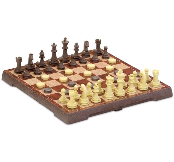 Coffret jeu d'échec et dames magnétiques