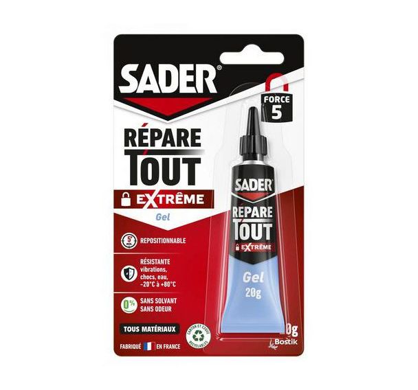 Colle répare tout gel transparent 20 g - Sader