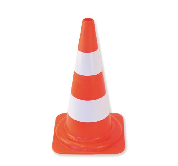 Cone de signalisation - 2 bandes blanches - Mondelin
