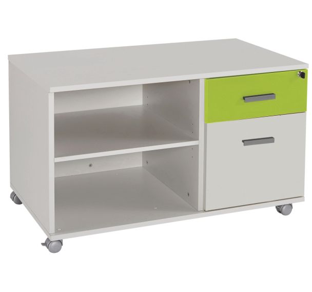 Console mobile 2 tiroirs Linéo blanc - Simmob