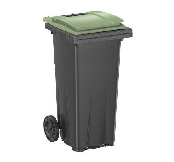 Conteneur à 2 roues - 120 L, Couvercle coloris : Vert