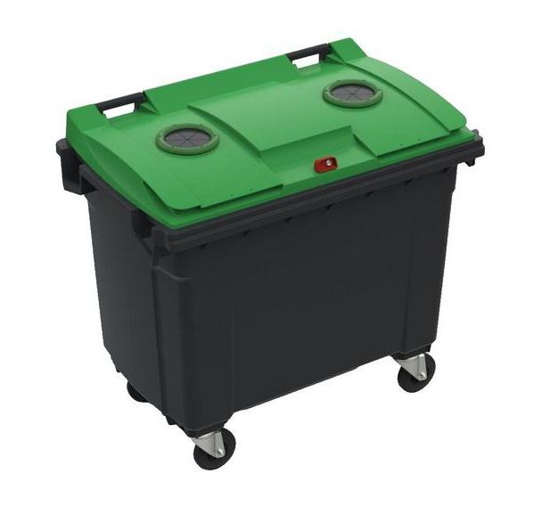 Conteneur mobile Plastic Omnium - Couvercle verre - 660 L sans prise ventrale