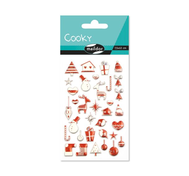 Cooky, Sach 1 pl 7,5x12cm, Noël scandinave, rouge