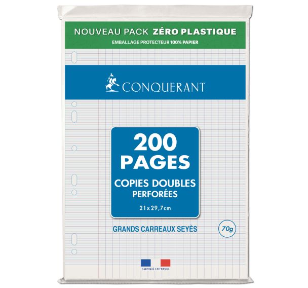 Copies doubles 200 pages 70g A4 perforées seyes NF 85 (Etui de 50)