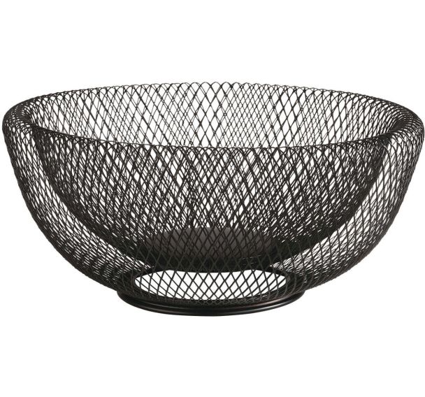 Corbeille en fil métal laqué noir