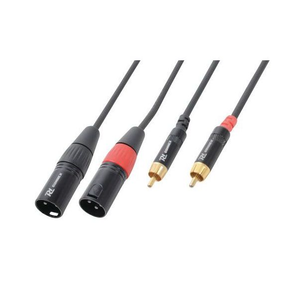 Cordon 2 x XLR mâle - 2 x RCA mâle - Power Dynamics
