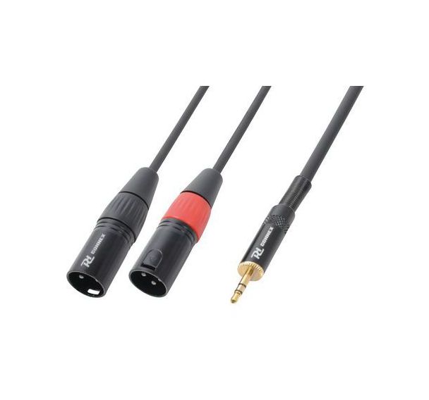 Cordon 2xXLR mâle/jack 3,5 sté - Power Dynamics