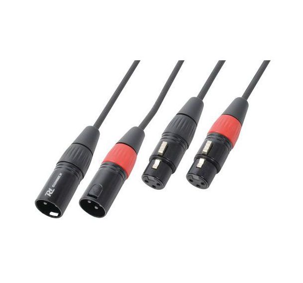 Cordon 2x XLR mâle - 2x XLR femelle - Power Dynamics
