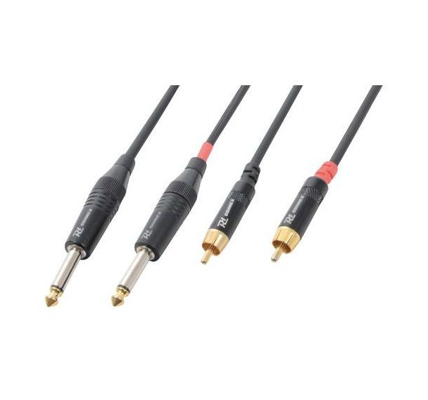Cordon 2xjack 6,35Mâle mono/2 RCA Mâle - Power Dynamics