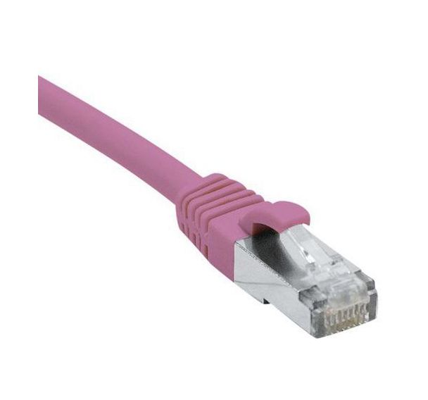 Cordon RJ45 catégorie 6A F/UTP LSOH snagless rose - 0,5 m