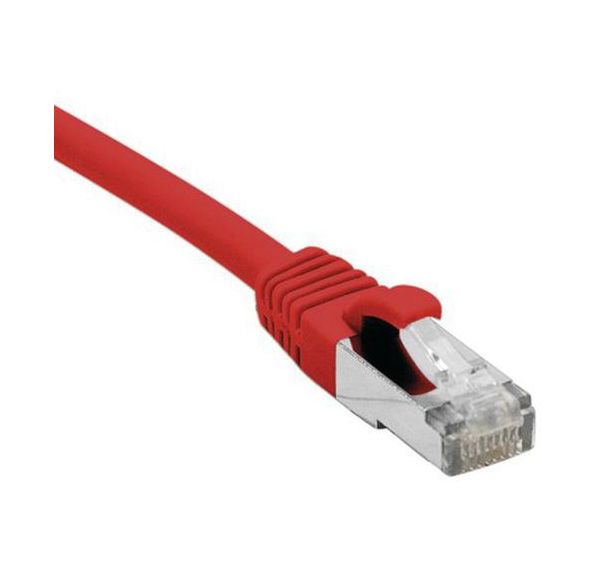 Cordon RJ45 catégorie 6A F/UTP LSOH snagless rouge - 0,15 m