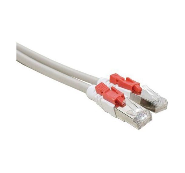 Cordon RJ45 catégorie 6A S/FTP à verrouillage gris - 5 m