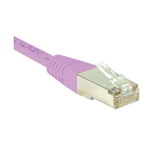 Cordon RJ45 catégorie 6 S/FTP rose - 0,15 m