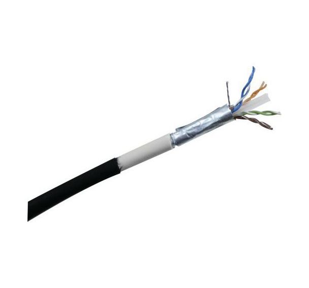 Cordon RJ45 étanche catégorie 6 F/UTP noir - 2 m