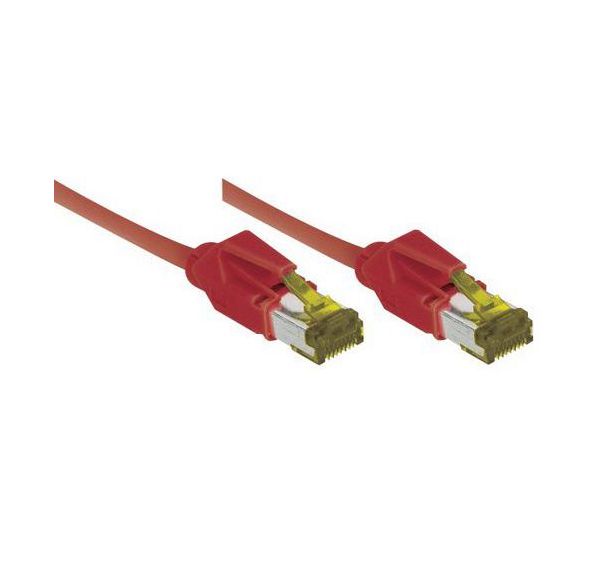 Cordon RJ45 sur câble catégorie 7 S/FTP LSOH rouge - 2 m