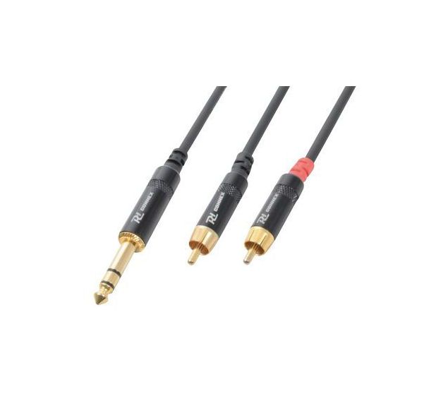 Cordon jack 6,35 mâle stéréo / 2 x RCA mâle - Power Dynamics