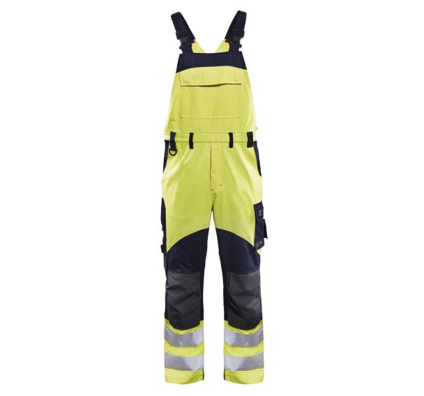 Cotte à bretelles multinormes inhérent jaune fluorescent/marine