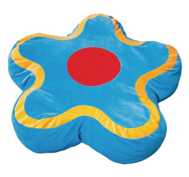Coussin bleu forme fleurs