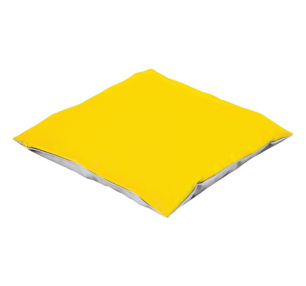 Coussin carré gris et jaune