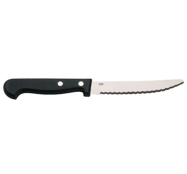 Couteau à steak en inox avec une lame microdentée 21,5 cm