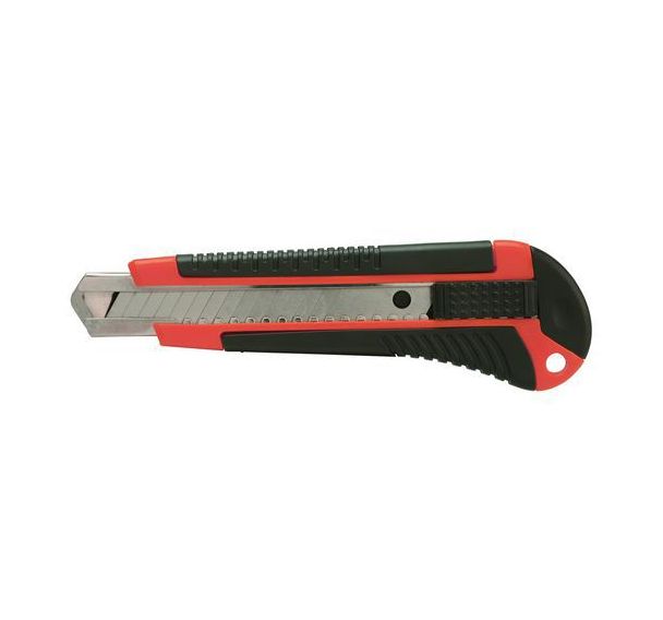 Cutter plastique bi-matière bouton poussoir autobloquant - Sign