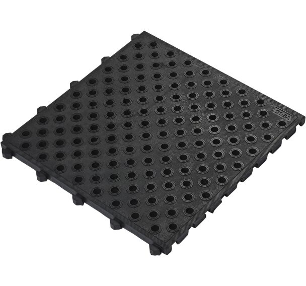 Dalle anti-fatigue Fatigue Lock perforée-0,5mx0,5m-Noir