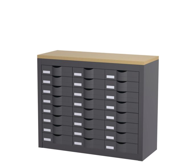 Desserte classement top finition bois - Paperflow