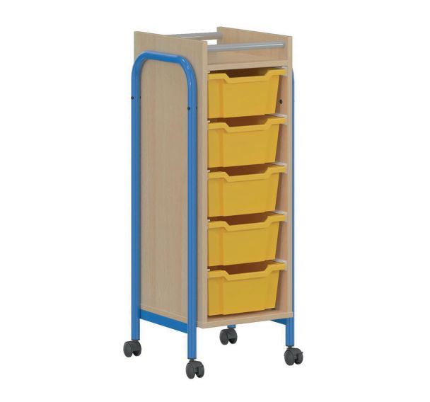 Desserte mobile Chloé 5 bacs sur roulettes - Mobidecor