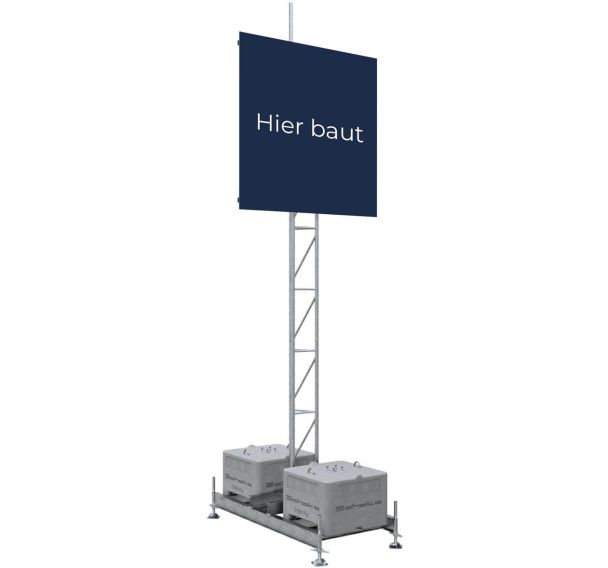 Dispositif installation pour panneau publicitaire - Schake